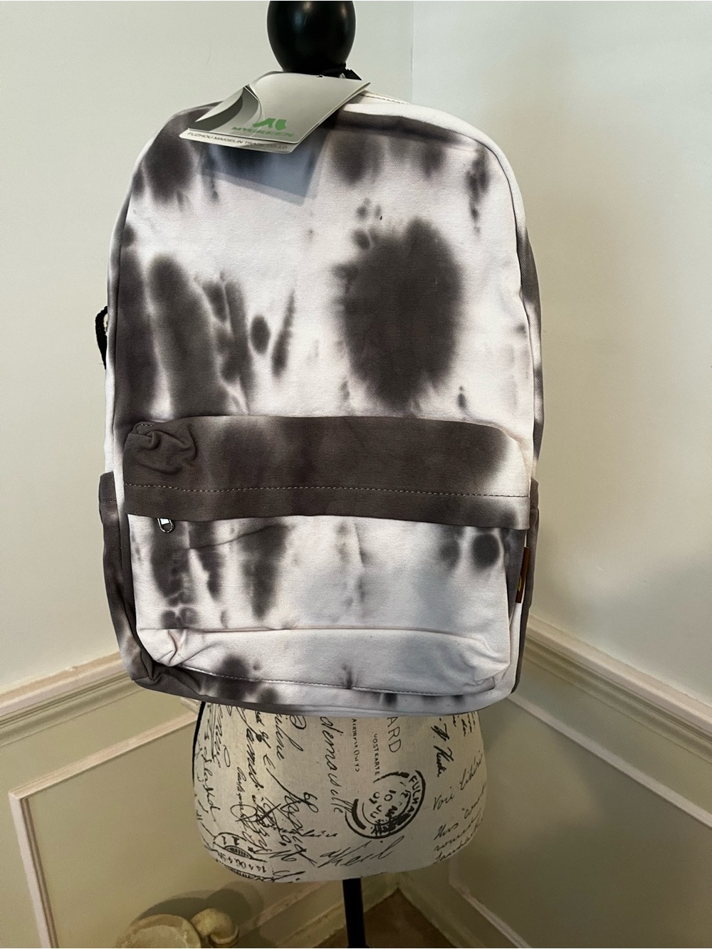 Tie-Dye Gray & White Backpack - Unbranded